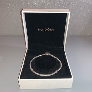 Pandora Moments Heart Clasp Snake Chain Bracelet